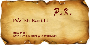 Pákh Kamill névjegykártya